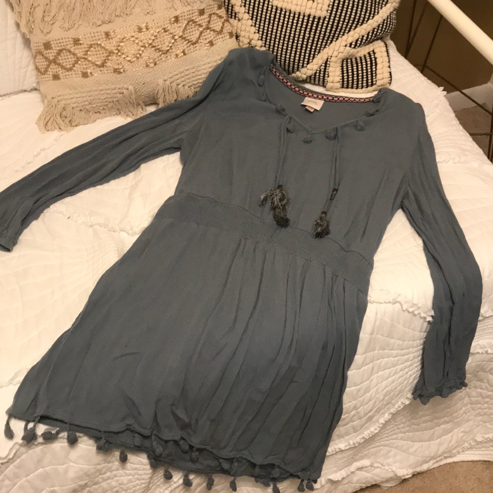 Knox Rose Boho Blue Tassle Dress